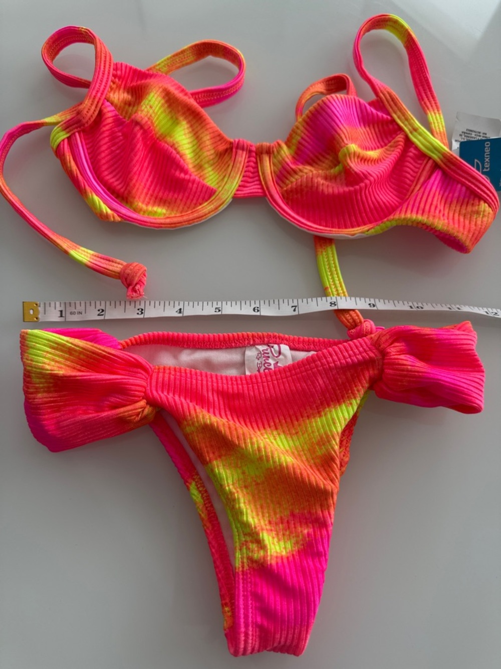 Girls' Neon Tie-Dye Bikini Set - Pink/Yellow
